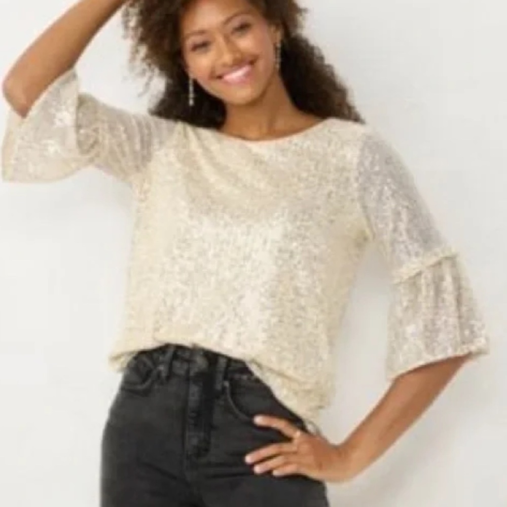 Lauren Conrad Sequin Top Size Large NWT
